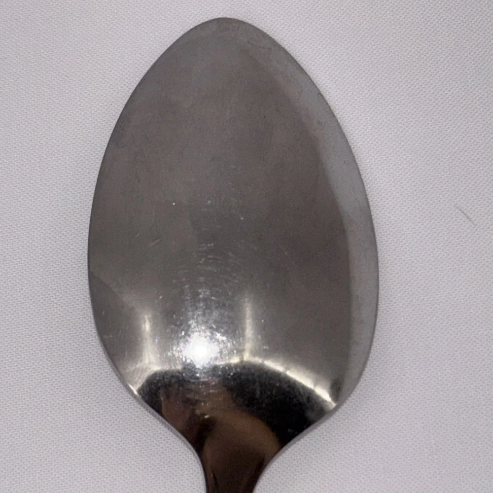 Wm A Rogers Oneida Malibu Single Serving Spoon Stainless Flatware Flowers 8 3/4